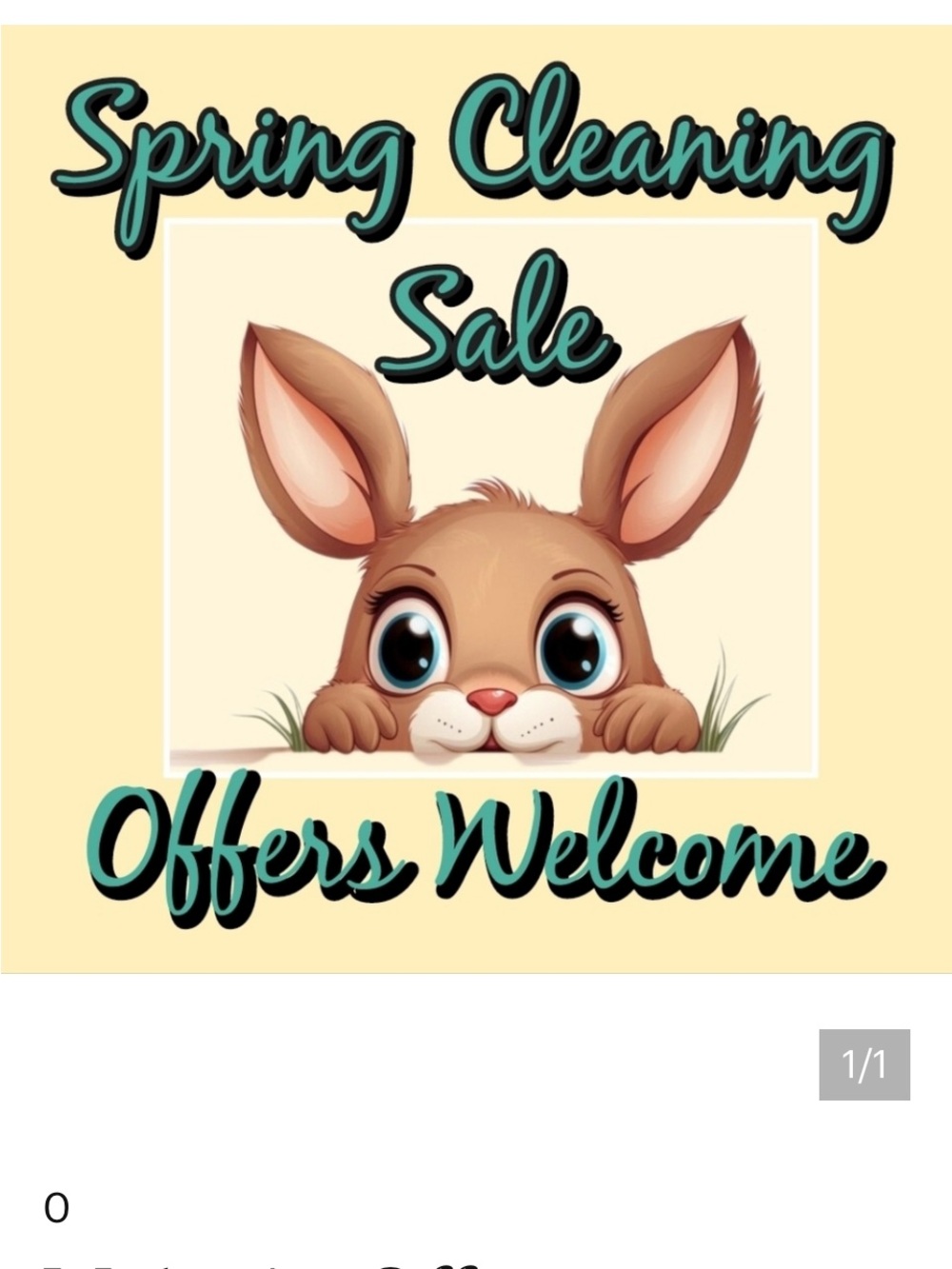 Cute Brown Bunny Graphic Print - Spring Sale Sign